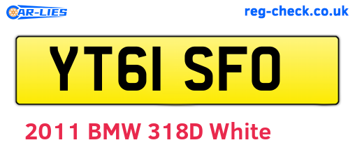 YT61SFO are the vehicle registration plates.