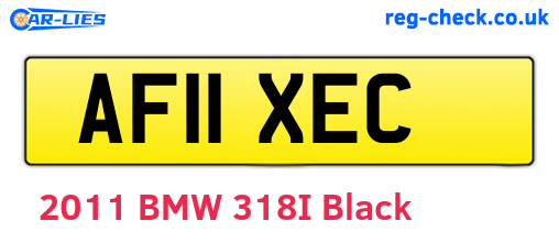 AF11XEC are the vehicle registration plates.