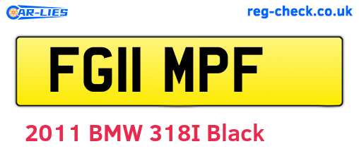 FG11MPF are the vehicle registration plates.