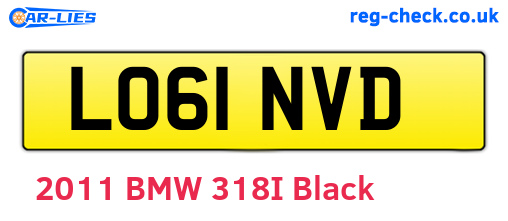 LO61NVD are the vehicle registration plates.