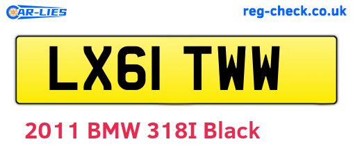 LX61TWW are the vehicle registration plates.