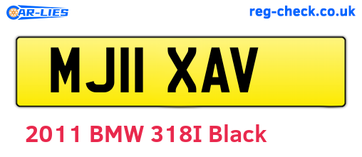 MJ11XAV are the vehicle registration plates.