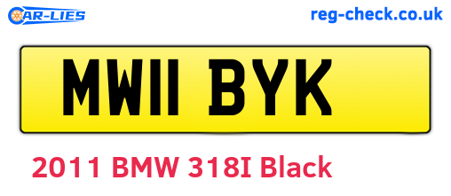 MW11BYK are the vehicle registration plates.