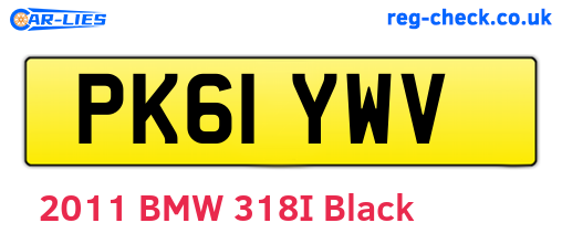 PK61YWV are the vehicle registration plates.