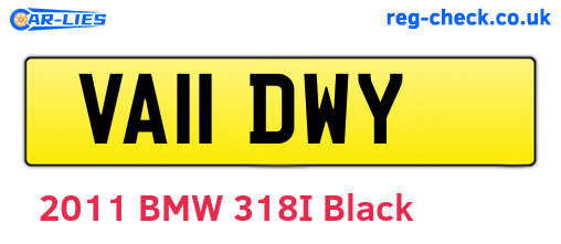 VA11DWY are the vehicle registration plates.