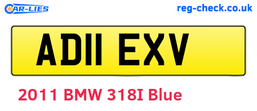 AD11EXV are the vehicle registration plates.