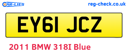 EY61JCZ are the vehicle registration plates.
