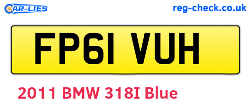 FP61VUH are the vehicle registration plates.