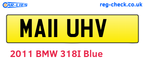 MA11UHV are the vehicle registration plates.