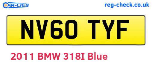 NV60TYF are the vehicle registration plates.