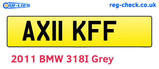 AX11KFF are the vehicle registration plates.