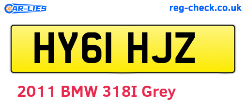 HY61HJZ are the vehicle registration plates.