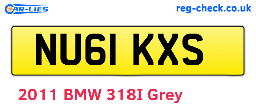 NU61KXS are the vehicle registration plates.