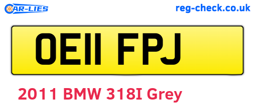 OE11FPJ are the vehicle registration plates.