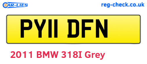 PY11DFN are the vehicle registration plates.