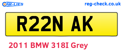 R22NAK are the vehicle registration plates.
