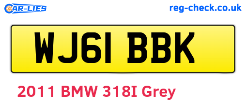 WJ61BBK are the vehicle registration plates.