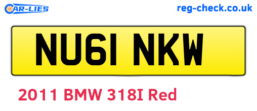 NU61NKW are the vehicle registration plates.