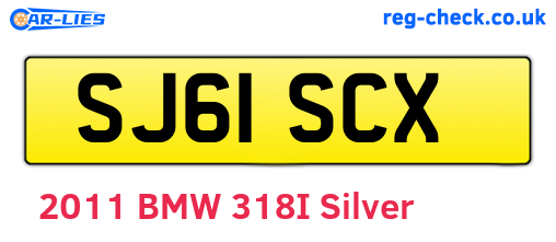 SJ61SCX are the vehicle registration plates.