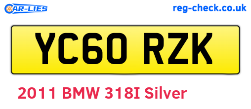 YC60RZK are the vehicle registration plates.