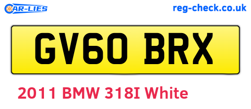 GV60BRX are the vehicle registration plates.