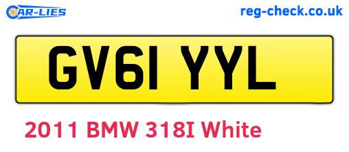 GV61YYL are the vehicle registration plates.