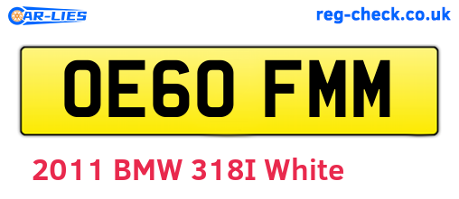 OE60FMM are the vehicle registration plates.