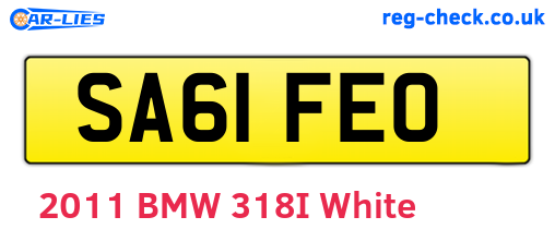 SA61FEO are the vehicle registration plates.