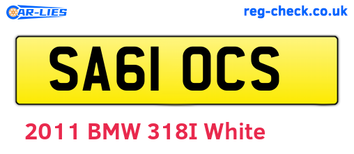 SA61OCS are the vehicle registration plates.