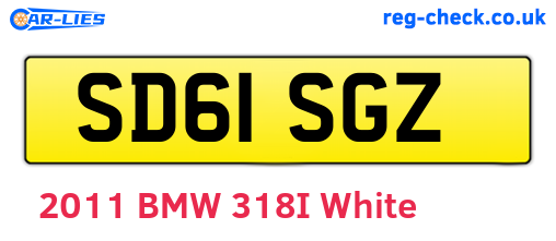 SD61SGZ are the vehicle registration plates.