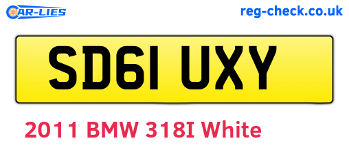 SD61UXY are the vehicle registration plates.