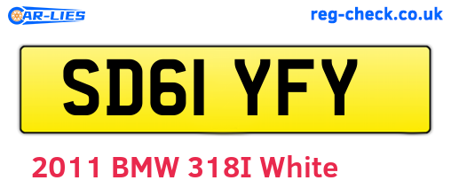 SD61YFY are the vehicle registration plates.