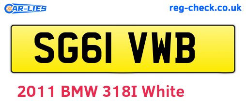 SG61VWB are the vehicle registration plates.