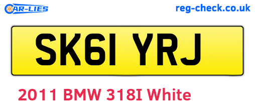 SK61YRJ are the vehicle registration plates.
