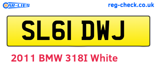 SL61DWJ are the vehicle registration plates.
