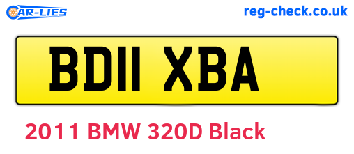 BD11XBA are the vehicle registration plates.