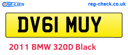 DV61MUY are the vehicle registration plates.