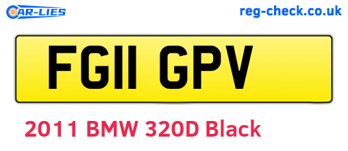 FG11GPV are the vehicle registration plates.