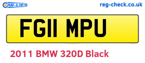 FG11MPU are the vehicle registration plates.