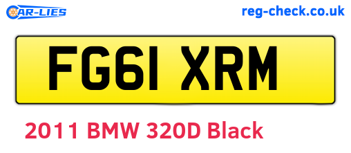 FG61XRM are the vehicle registration plates.
