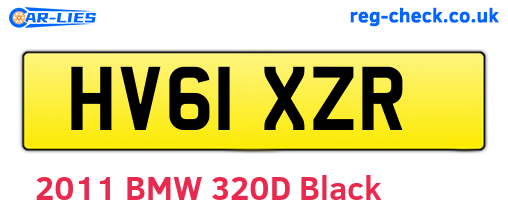 HV61XZR are the vehicle registration plates.