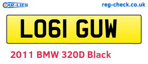 LO61GUW are the vehicle registration plates.