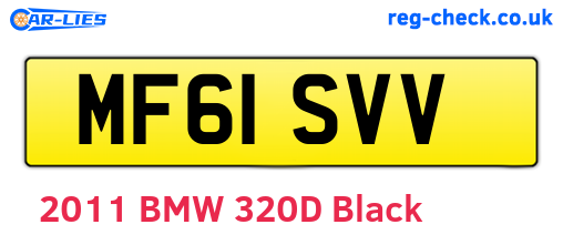 MF61SVV are the vehicle registration plates.