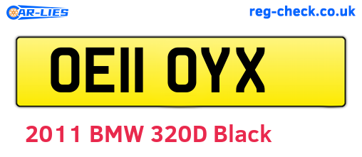 OE11OYX are the vehicle registration plates.