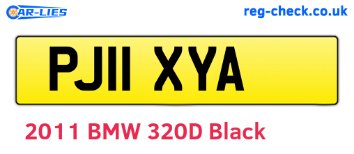 PJ11XYA are the vehicle registration plates.