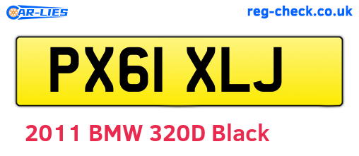 PX61XLJ are the vehicle registration plates.