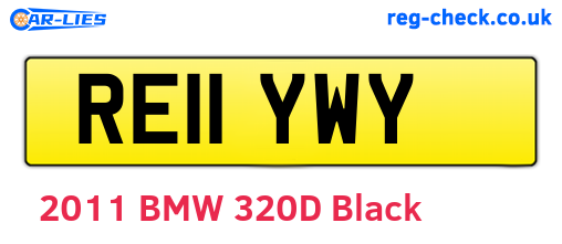 RE11YWY are the vehicle registration plates.