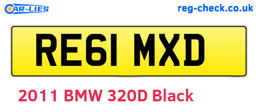 RE61MXD are the vehicle registration plates.