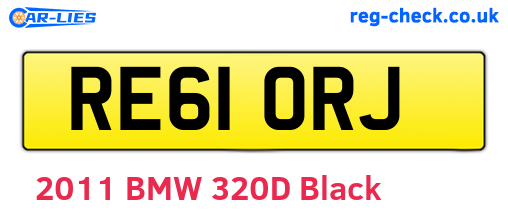 RE61ORJ are the vehicle registration plates.