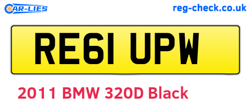 RE61UPW are the vehicle registration plates.